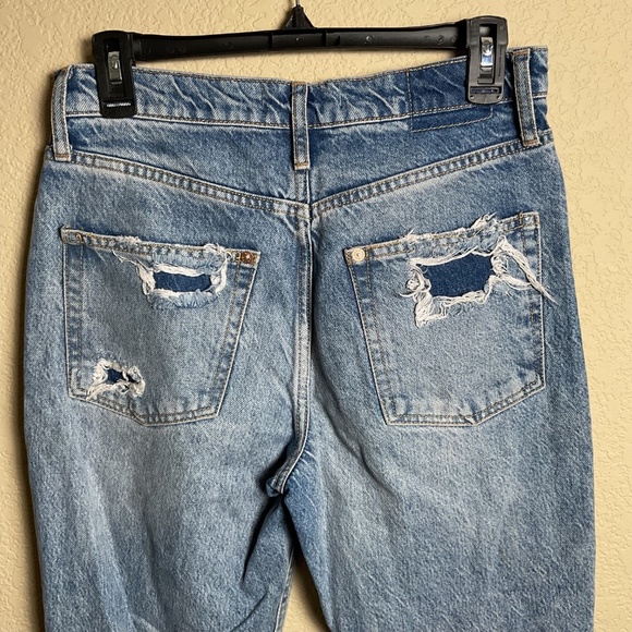 We The Free Womens 26 Distressed Tapered Baggy Boyfriend‎ High Waisted Jeans - Picture 7 of 7